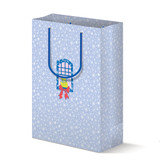 The Good Twin Holiday Froggy Gift Bag festive green frog design front view