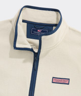 The Vineyard Vines Men's Harbor Fleece Vest in Stone
