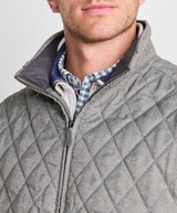 The Vineyard Vines Men's Herringbone Dorset Quilted Vest in Ultimate Grey