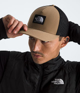 The North Face Keep it Patch Trucker Hat in utility Brown/ TNF Black