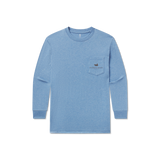 Southern Marsh Boys' Life's Golden Long Sleeve Tee Washed Blue front