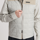Southern Marsh Men's Falcon Hill Quilted Vest in Tan front detail