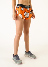 ChicknLegs Women's Ghosts 1.5" Split Running Shorts front view
