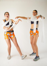 ChicknLegs Women's Ghosts 1.5" Split Running Shorts waistband detail