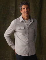 The Normal Brand Men's Textured Knit Longsleeve Shirt in Graphite side view