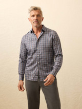Faherty Men's Movement Long Sleeve Shirt in Polar Lights Plaid front
