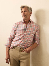 Faherty Men's Movement Monterey Plaid Shirt in Sienna Sky Plaid