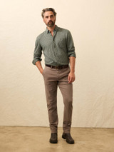 Faherty Men's Coastline Stretch Chino Pants in Alpine Brown front view