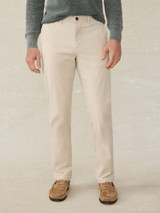 Faherty Men's Coastline Stretch Chino Pants in Stone detail view