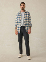 Faherty Men's Stretch Terry 5-Pocket Pants in Onyx Black back view