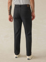 Faherty Men's Stretch Terry 5-Pocket Pants in Onyx Black front view