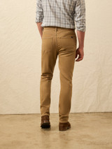 Faherty Men's Stretch Terry 5-Pocket Pants in Elk Brown back view