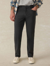 Faherty Men's Stretch Terry 5-Pocket Pants in Onyx Black detail view