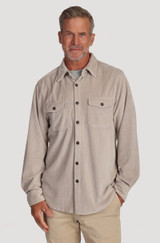 True Grit Men's Best Stretch Cord Shirt in Faded Heather