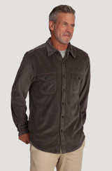 True Grit Men's Best Stretch Cord Shirt in Harley Black