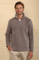 True Grit Men's Apres Lux Chenille 1/4 Zip Pullover in Grey