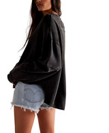 Free People Women's We The Free Total Eclipse Long Sleeve Top in Black