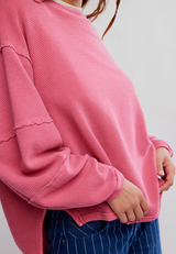 Free People Women's We The Free Total Eclipse Long Sleeve Top in Hibiscus Pop