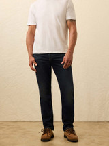 Faherty Men's Stretch Terry Indigo 5-Pocket Pants Belmar Coast detail view
