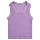 Iscream Girls' Crop Smocked Tank Top in Lavender