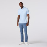 Mizzen+Main Men's Halyard Polo Cloud Blue Triangle Shadow front view