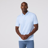 Mizzen+Main Men's Halyard Polo Cloud Blue Triangle Shadow side view