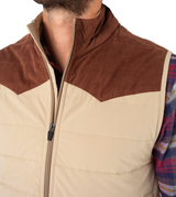 Criquet Men's Jackson Vest in Khaki side profile