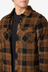 O'Neill Men's Glacier High Pile Superfleece Overshirt in Dark Khaki back view