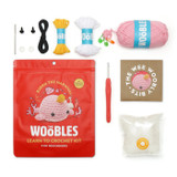The Woobles Beginner Crochet Kit - Bjorn The Pink Narwhal
