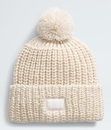 The North Face Women's Cozy Chunky Cabin Beanie in Gardenia White side view