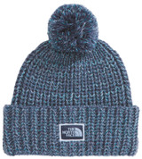 The North Face Women's Cozy Chunky Cabin Beanie in Lunar Blue detail view