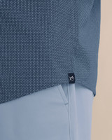 The Southern Tide Men's brrr° Intercoastal Eastport Short Sleeve Sportshirt in Dress Blue