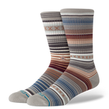 Stance Curren Stripe Cotton Crew Socks 3 Pack in Green front view