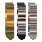 Stance Curren Stripe Cotton Crew Socks 3 Pack in Green detail view