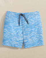 Southern Tide Boys' Rolling Waves Swim Trunks Boat Blue detail view