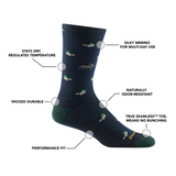 Darn Tough Men's Duck Duck Moose Crew Lightweight Socks Eclipse features