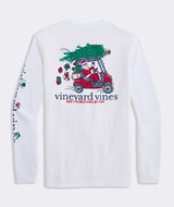 The Vineyard Vines Men's Best Christmas By Par Long Sleeve Tee in White Cap