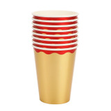 Packed Party Holiday Honeycomb Bow Cups Pack in Gold