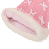 Packed Party Pink Velvet & Bows Santa Hat