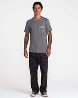 The RVCA Men's Peak Cove Short Sleeve Tee in Smoke