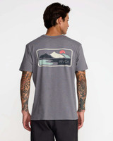 RVCA Men's Peak Cove Short Sleeve Tee in Smoke back view
