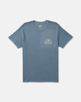 The RVCA Men's Palm Serif Short Sleeve Tee in Vintage Navy