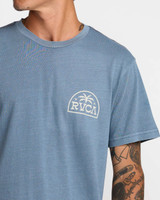 RVCA Men's Palm Serif Short Sleeve Tee Vintage Navy detail