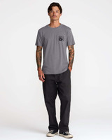 RVCA Men's Horton Florida Short Sleeve Tee in Smoke front and back