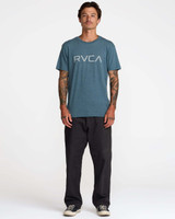 The RVCA Men's Big RVCA Short Sleeve Tee in Duck Blue