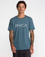 The RVCA Men's Big RVCA Short Sleeve Tee in Duck Blue