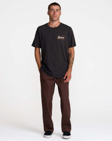 The RVCA Men's Sign Post Short Sleeve Tee in Pirate Black