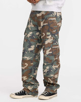The RVCA Men's Dayshift Cargo Pants in Vintage Woodlands