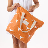 Aloha Collection UT Longhorn Day Tripper Tote burnt orange and white open top