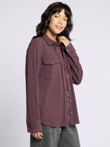 Thread & Supply Women's Cassian Shirt in Wine Heather front view